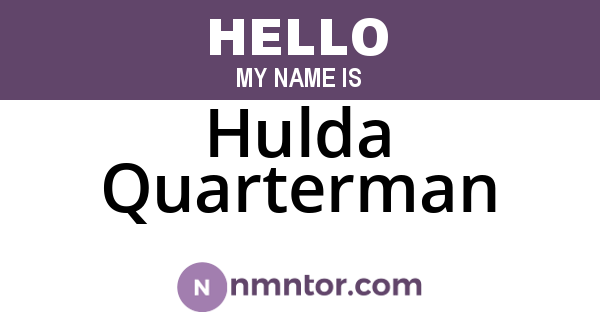 Hulda Quarterman
