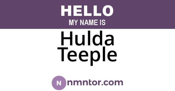 Hulda Teeple