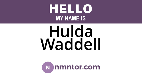Hulda Waddell