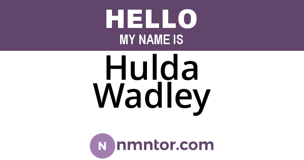 Hulda Wadley