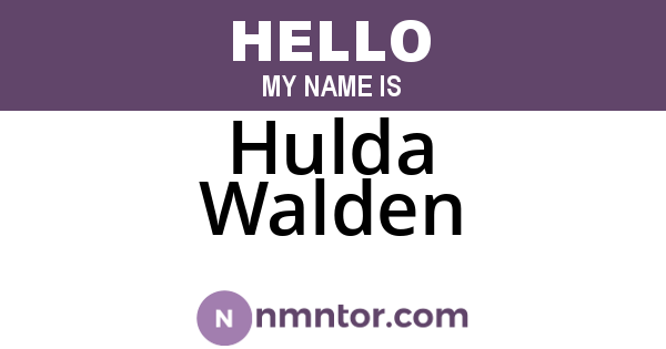 Hulda Walden