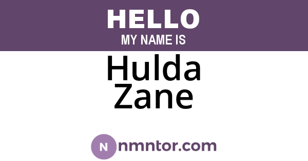 Hulda Zane