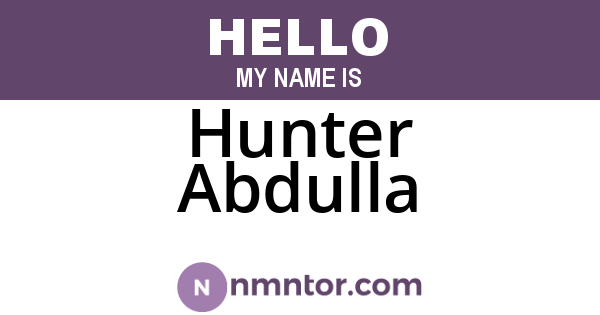 Hunter Abdulla