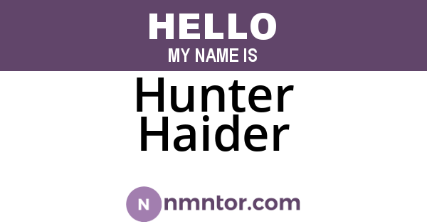 Hunter Haider