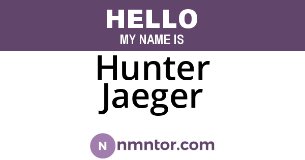 Hunter Jaeger