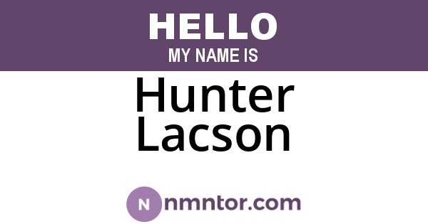 Hunter Lacson