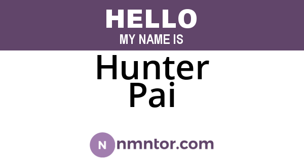 Hunter Pai