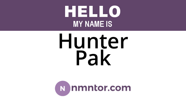 Hunter Pak