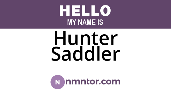 Hunter Saddler