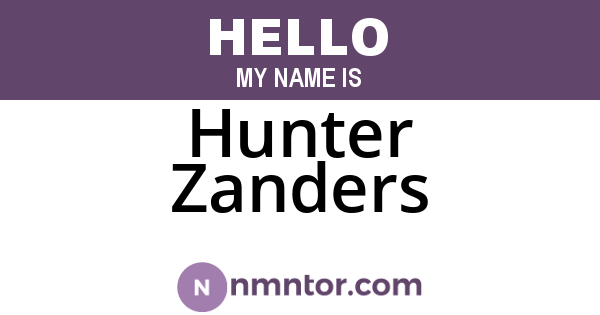 Hunter Zanders