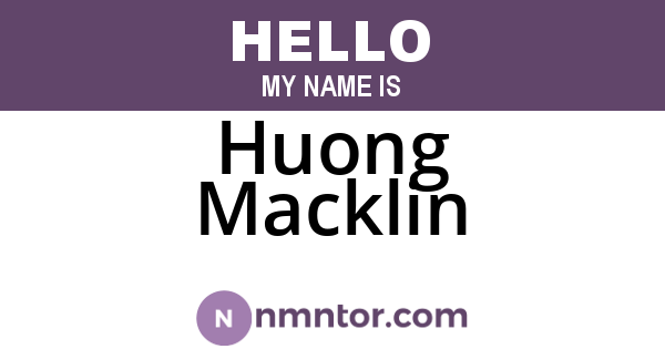 Huong Macklin