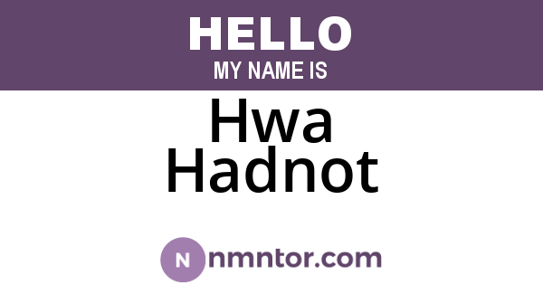 Hwa Hadnot