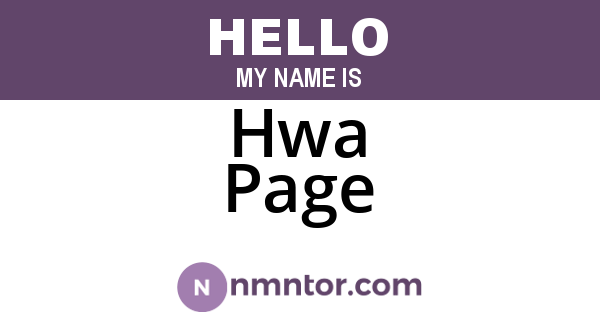 Hwa Page