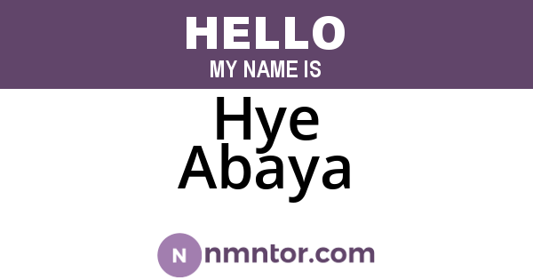 Hye Abaya