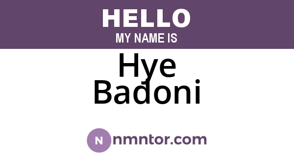 Hye Badoni