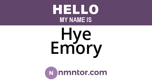 Hye Emory