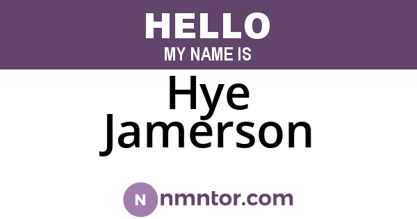 Hye Jamerson