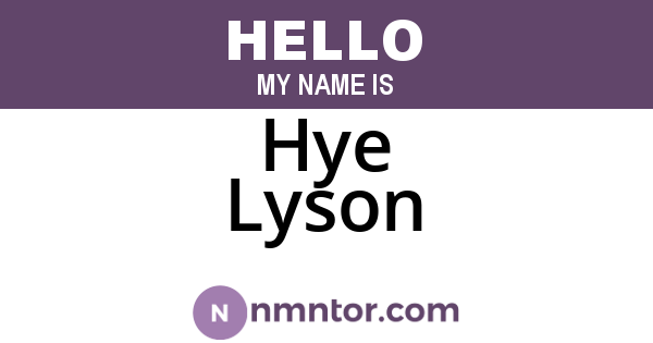 Hye Lyson