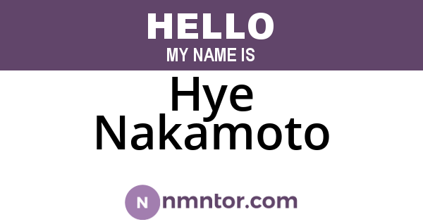 Hye Nakamoto