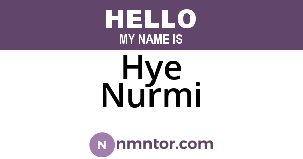 Hye Nurmi
