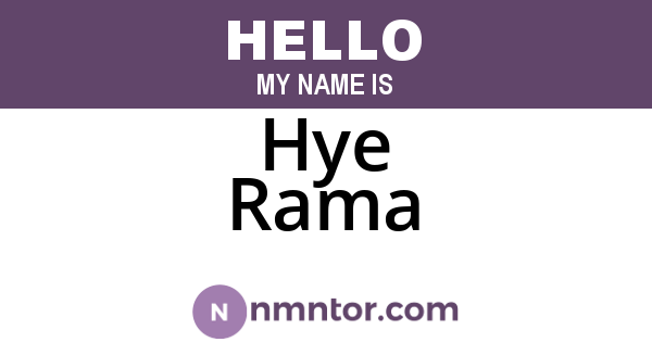 Hye Rama