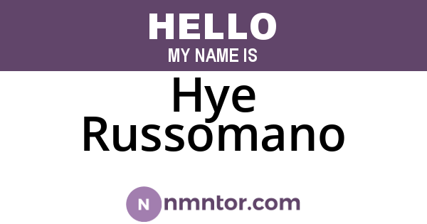 Hye Russomano