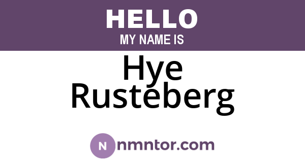 Hye Rusteberg