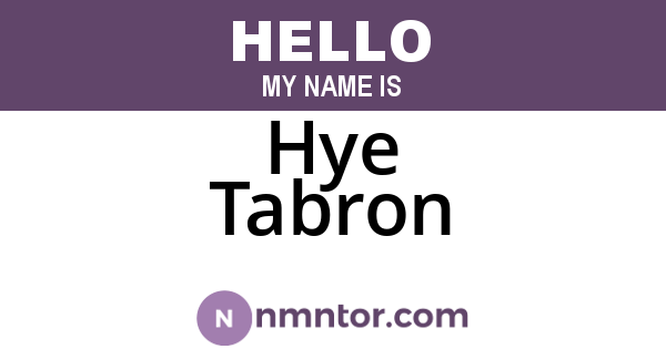 Hye Tabron