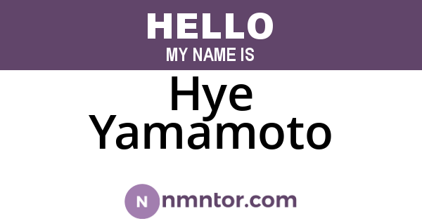 Hye Yamamoto