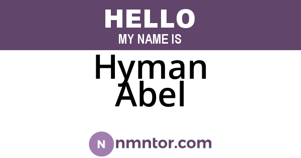 Hyman Abel