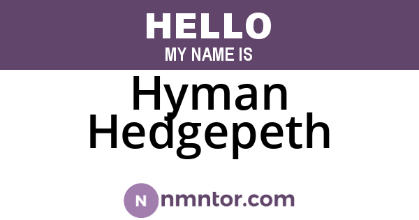 Hyman Hedgepeth