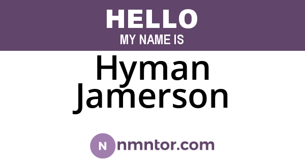 Hyman Jamerson