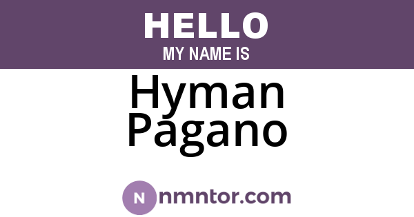Hyman Pagano