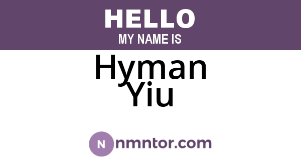 Hyman Yiu