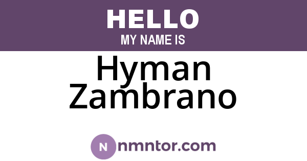 Hyman Zambrano