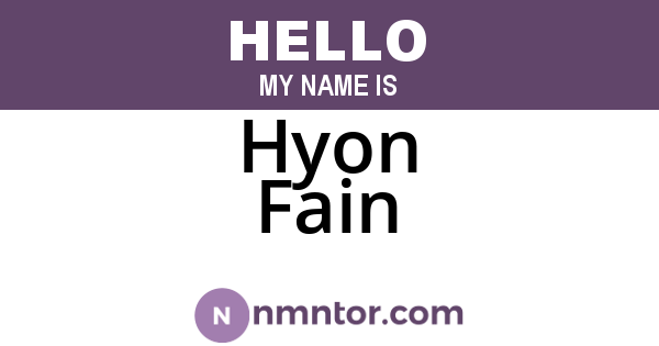 Hyon Fain