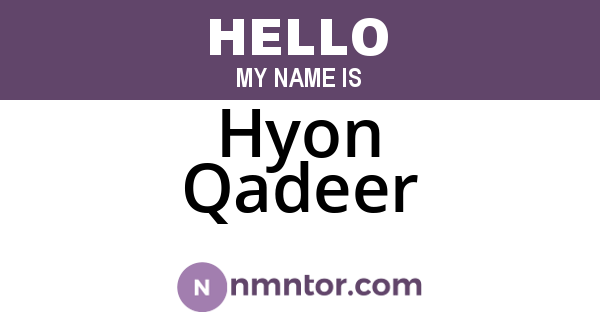 Hyon Qadeer