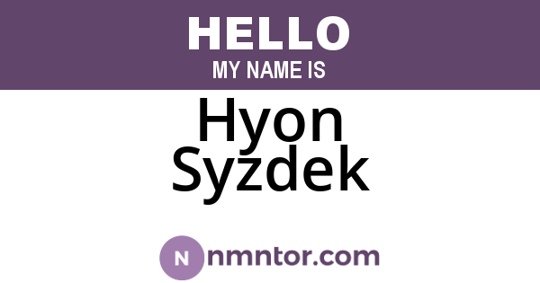 Hyon Syzdek