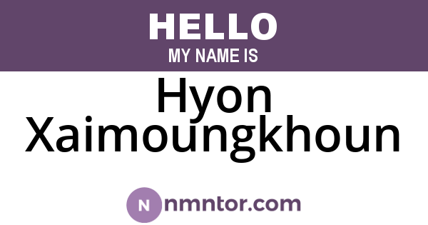 Hyon Xaimoungkhoun