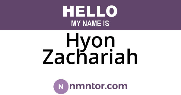 Hyon Zachariah