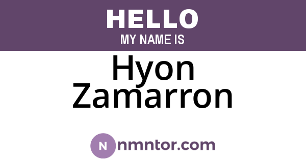 Hyon Zamarron