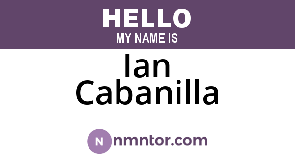 Ian Cabanilla