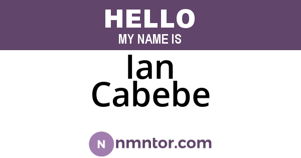 Ian Cabebe