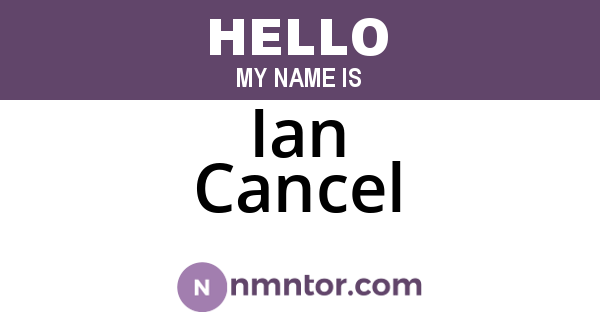Ian Cancel