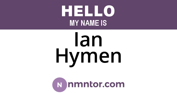 Ian Hymen