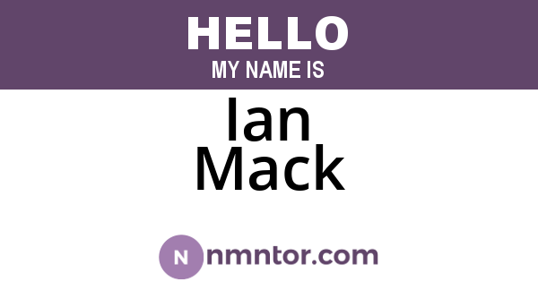 Ian Mack