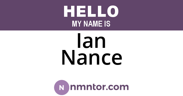 Ian Nance