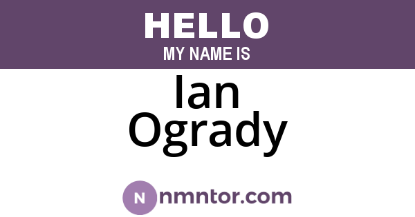Ian Ogrady