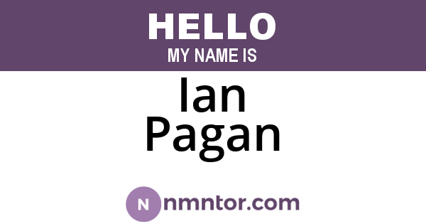 Ian Pagan