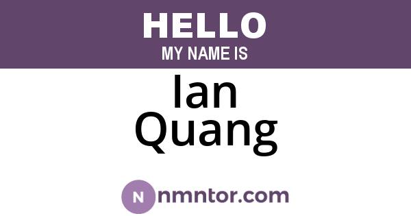Ian Quang